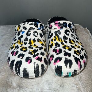Animal print crocs